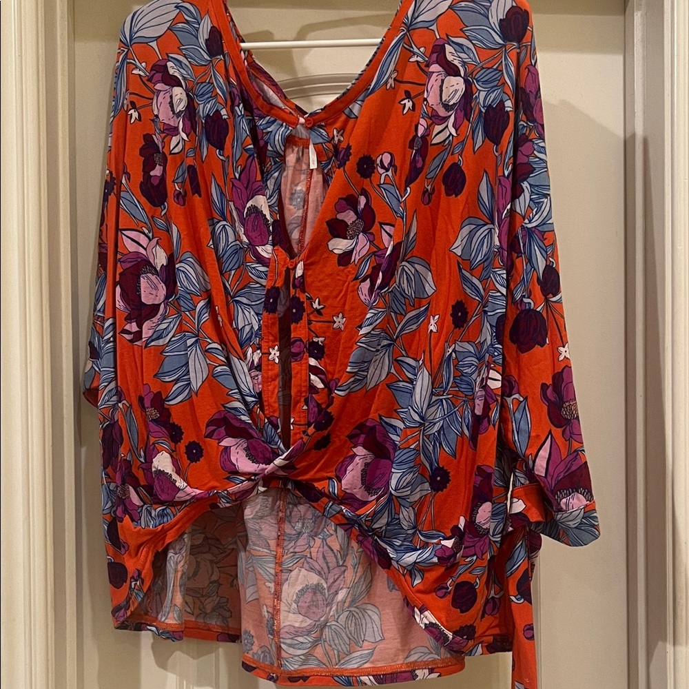 Free People Women's Top - Orange and Purple